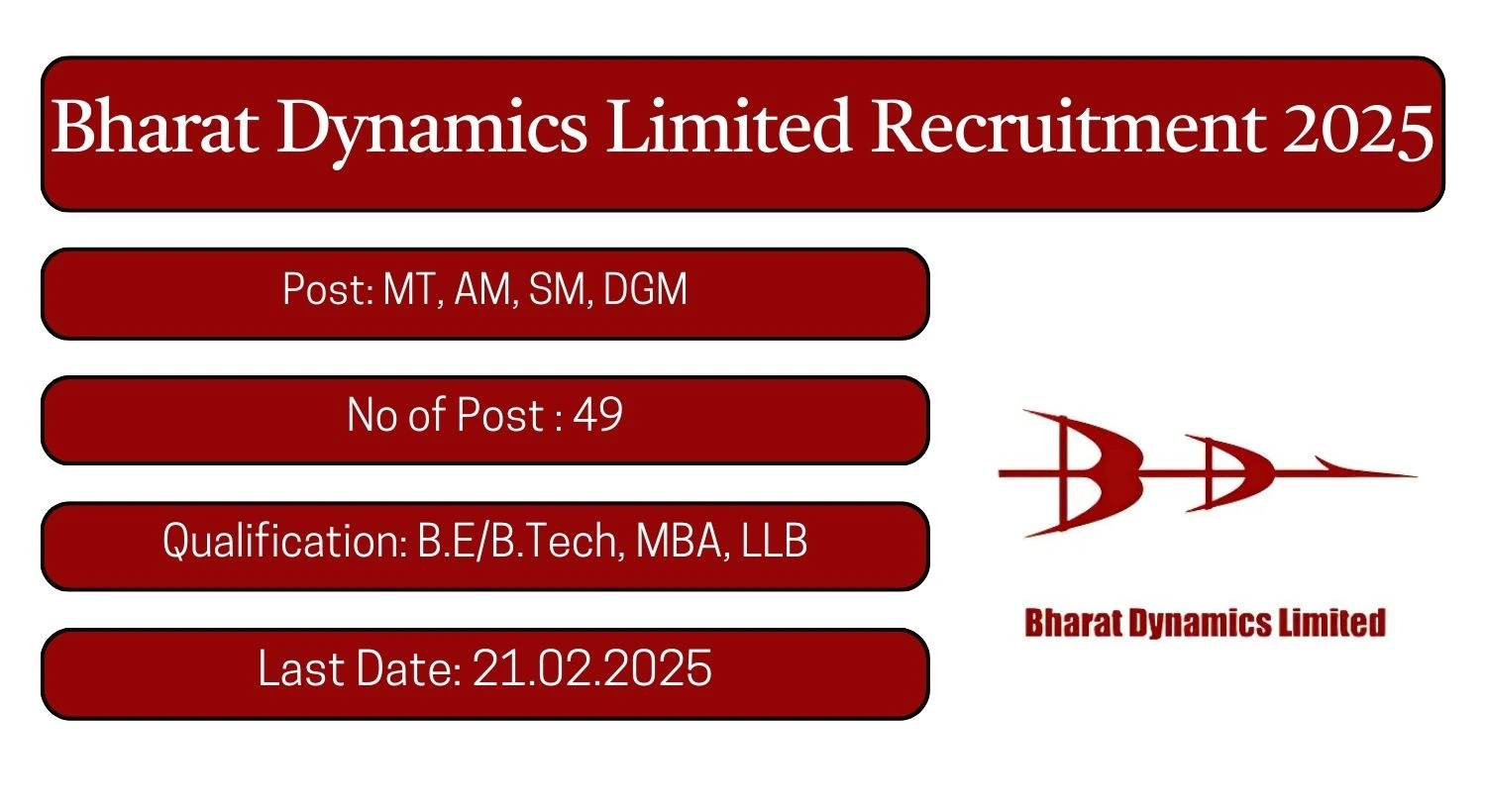 BDL Recruitment 2025 49 MT Posts; Apply Here!