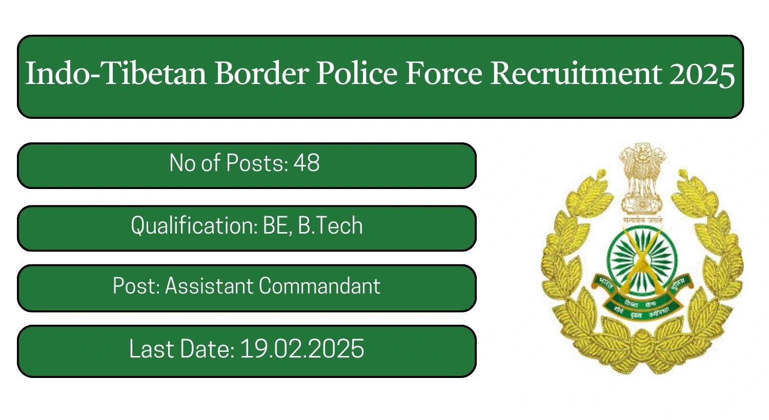 ITBP Recruitment 2025 48 Assistant Commandant (Telecommunication) Posts; Apply Here!