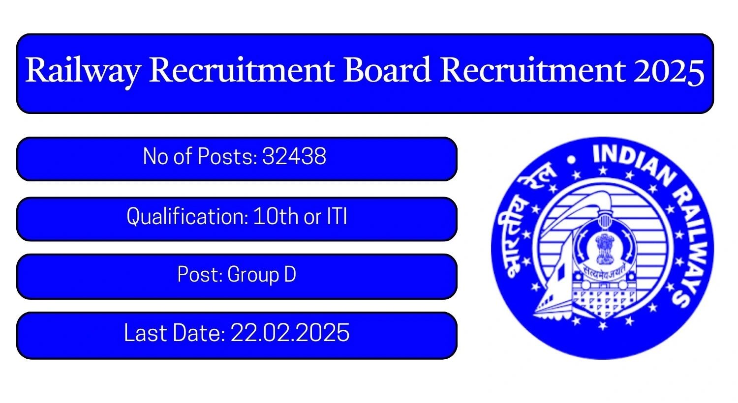 RRB Recruitment 2025 32438 Group D Posts; Apply Here!