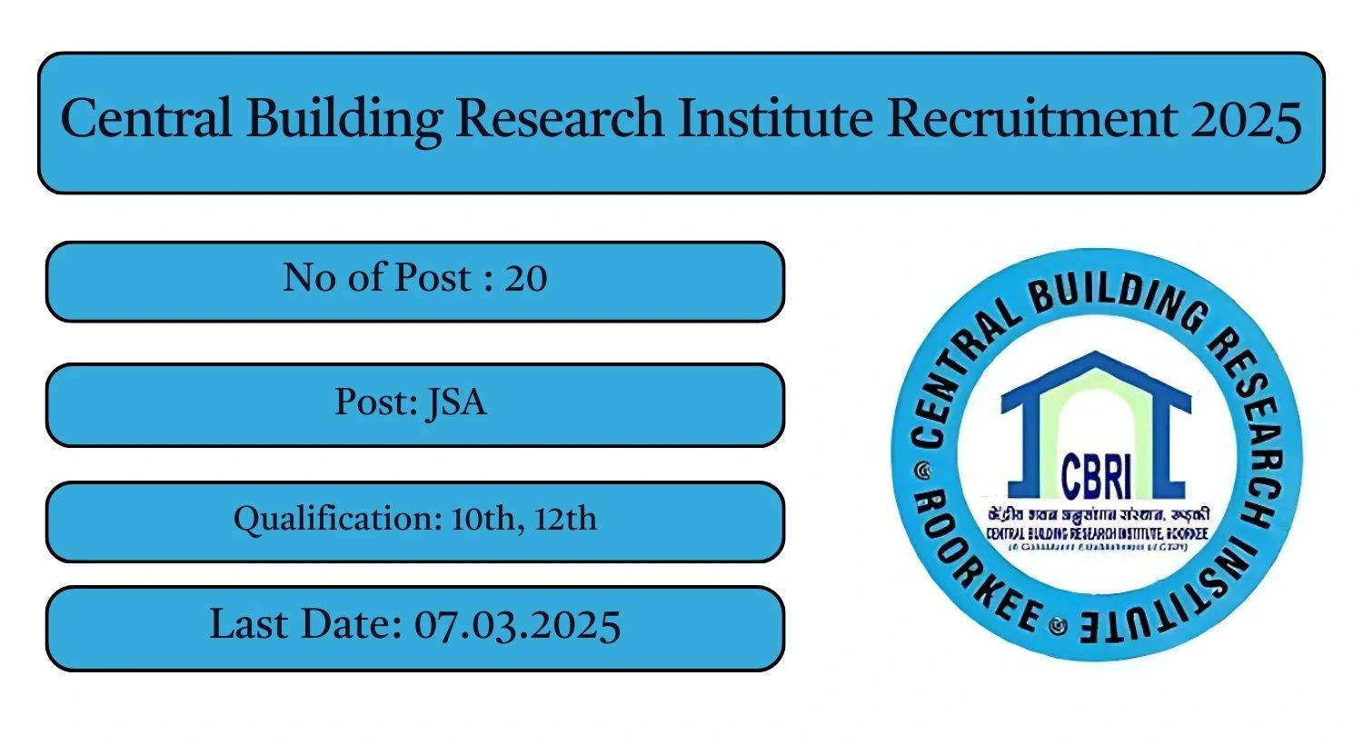 CBRI Recruitment 2025 20 JSA Posts; Apply Here!