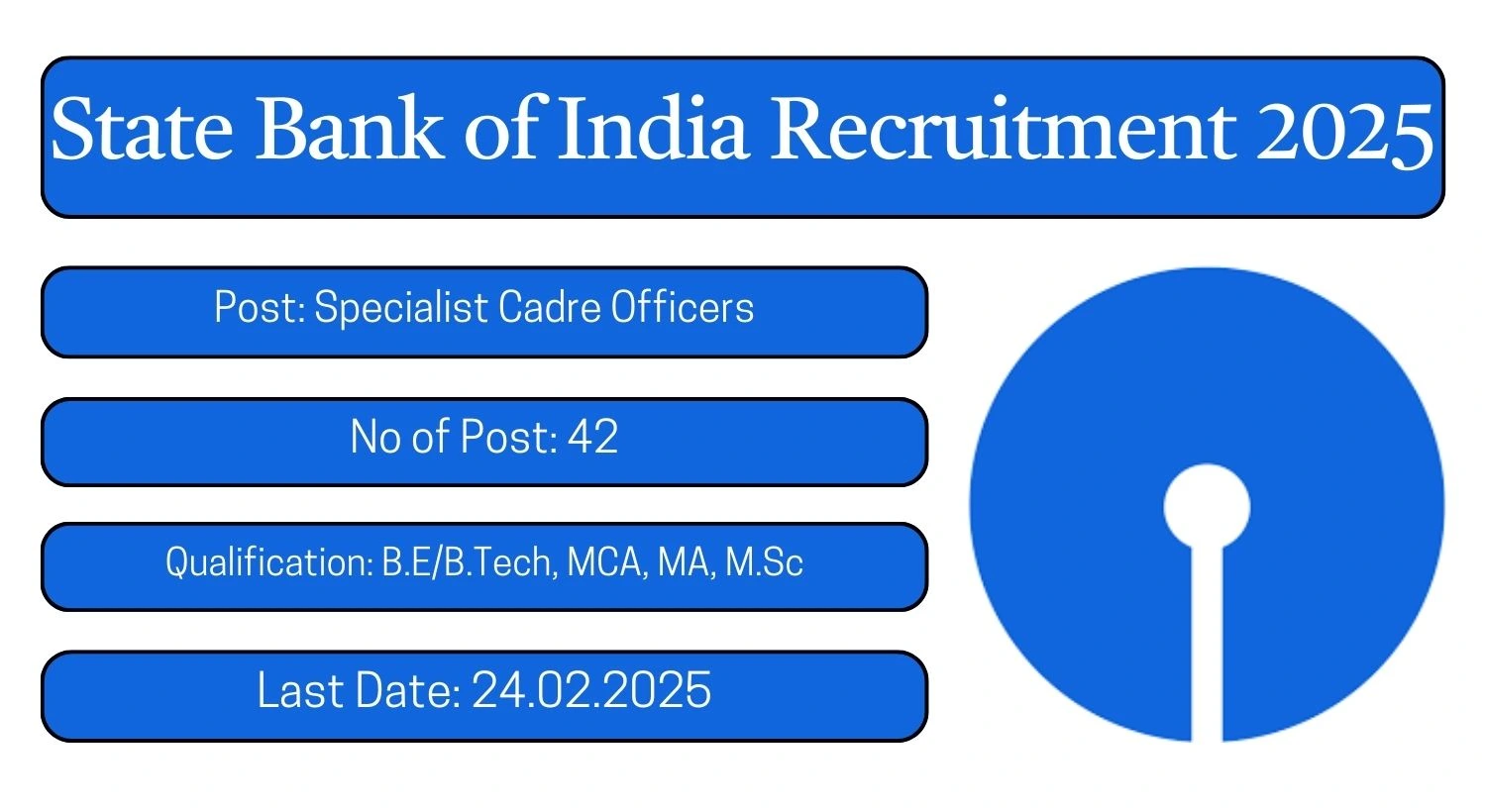 SBI Recruitment 2025 42 Specialist Cadre Officers Posts; Apply Here!