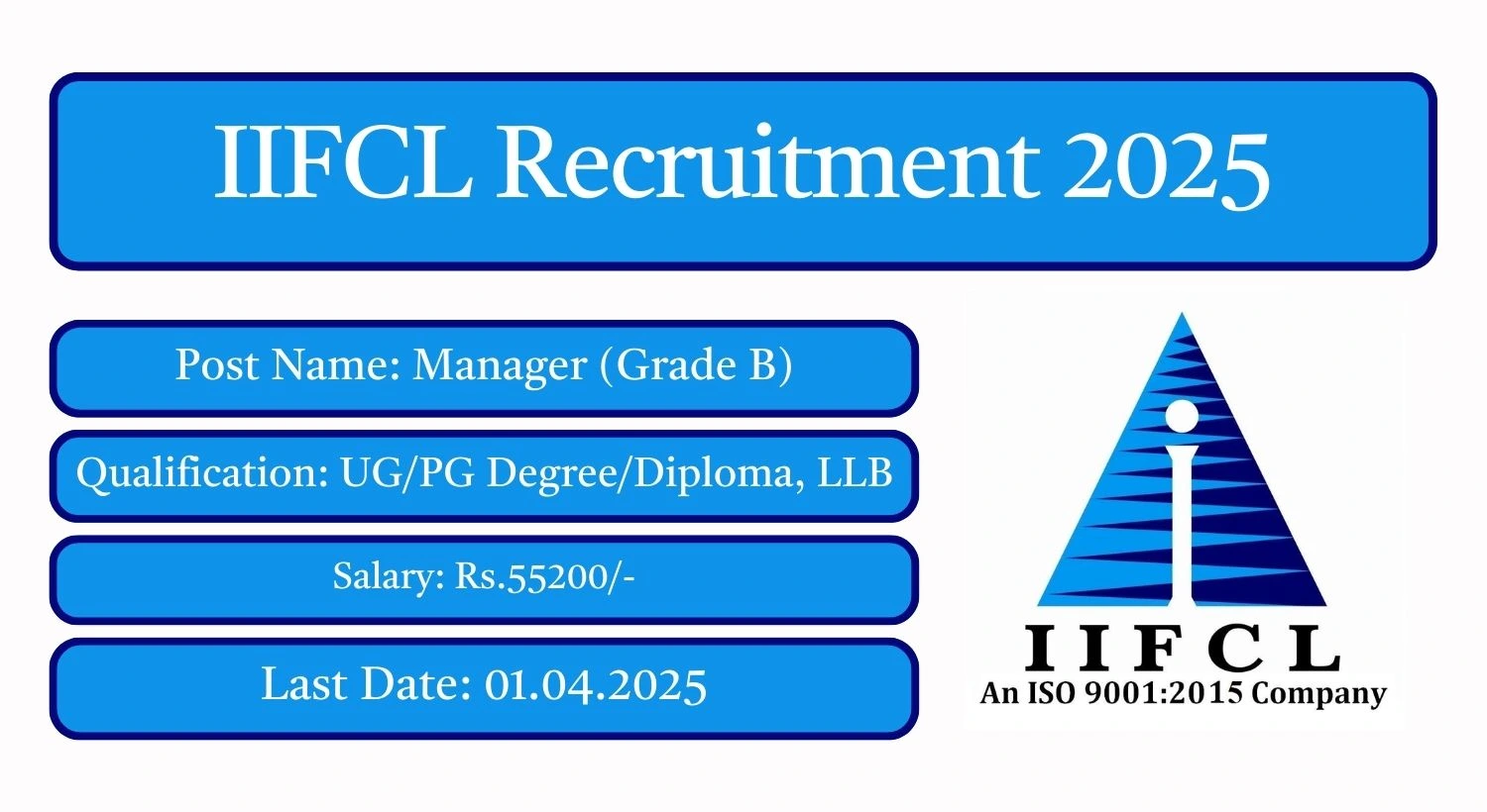 IIFCL Recruitment 2025 06 Manager (Grade B) Posts; Apply Here!